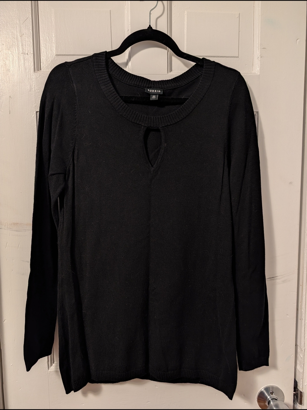 Torrid Black Keyhole Knit Sweater Top